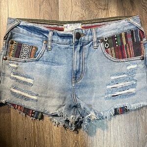 Free people bohemian tribal details short size 27
